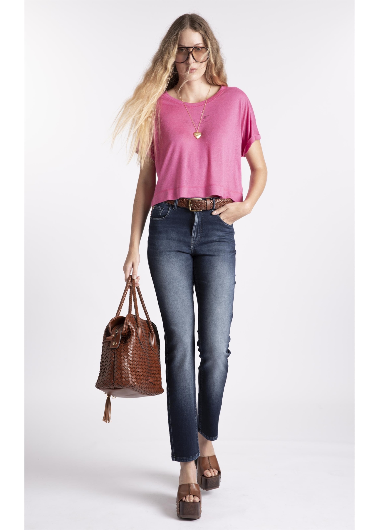 Calça Jeans Jogging Indigo Skinny Escuro Com Used