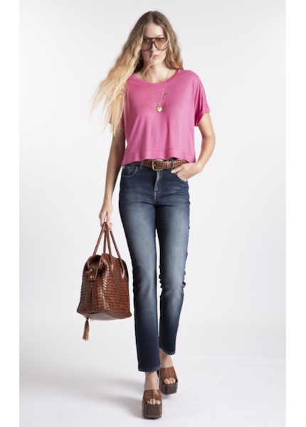 Calça Jeans Jogging Indigo Skinny Escuro Com Used