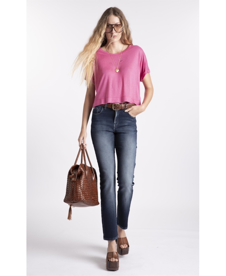Calça Jeans Jogging Indigo Skinny Escuro Com Used