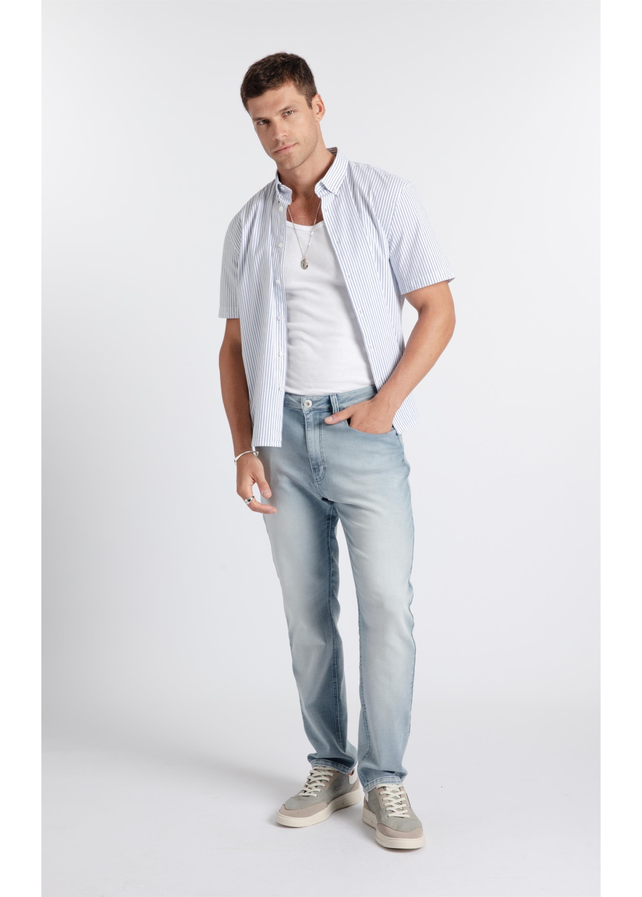 Calça Jeans Jogging Indigo Skinny Lav.Claro C/ Sky