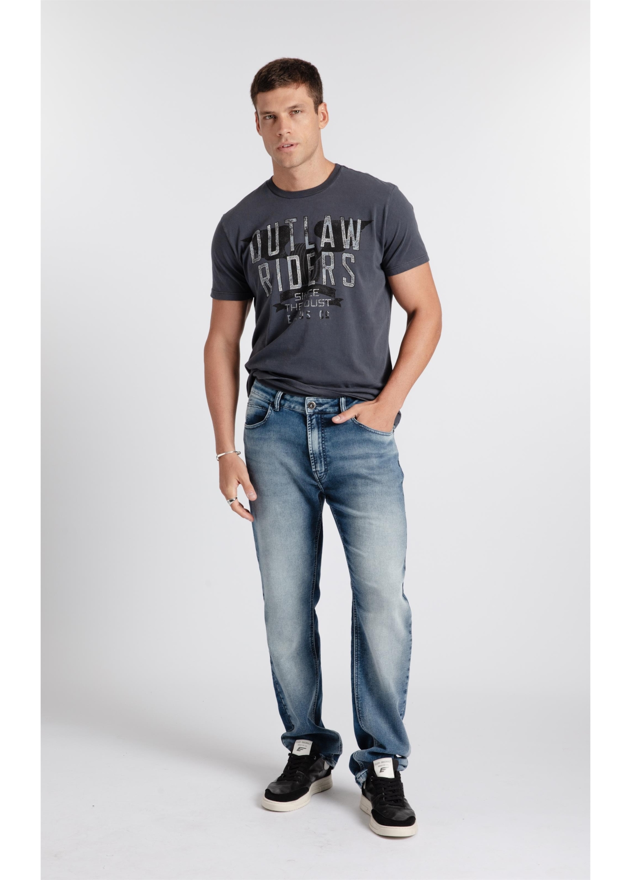 Calça Jeans Jogging Indigo Slim Claro C/ Tie Dye