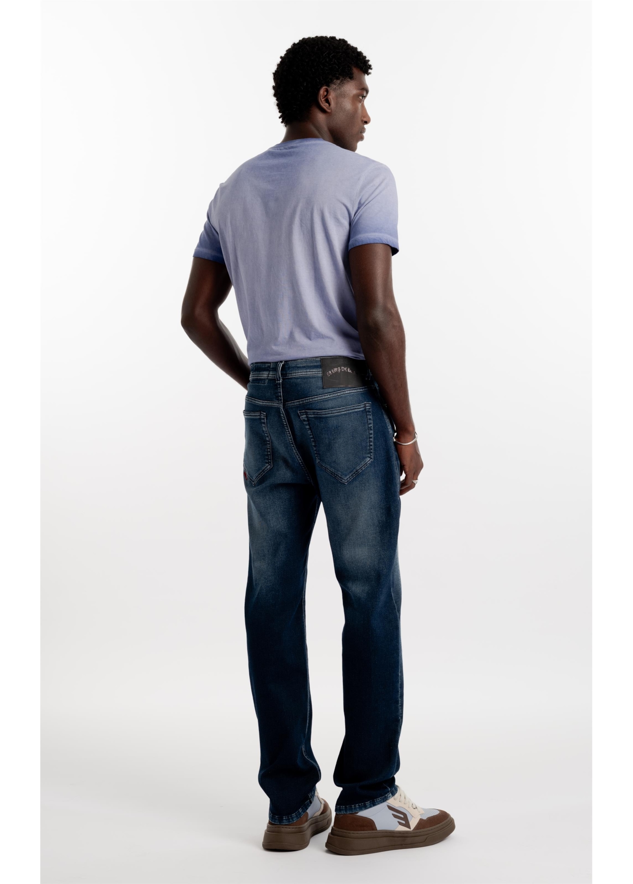 Calça Jeans Jogging Indigo Slim Lav. Escuro Com Used