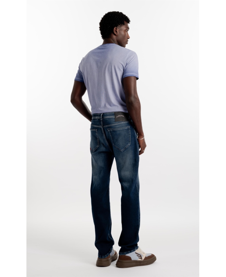 Calça Jeans Jogging Indigo Slim Lav. Escuro Com Used