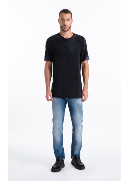 Calça Jeans Jogging Intense Blue (Classic) 5 Pockets Claro C/ Tie Dye