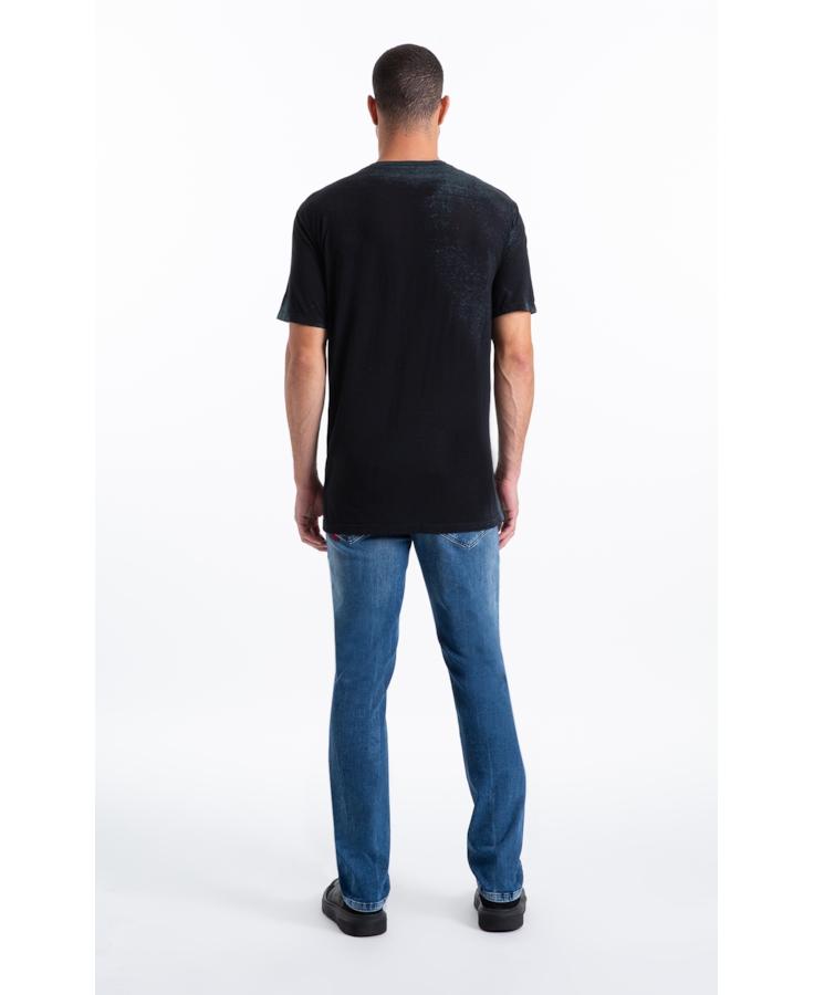Calça Jeans Jogging Intense Blue (Classic) 5 Pockets Claro C/ Tie Dye