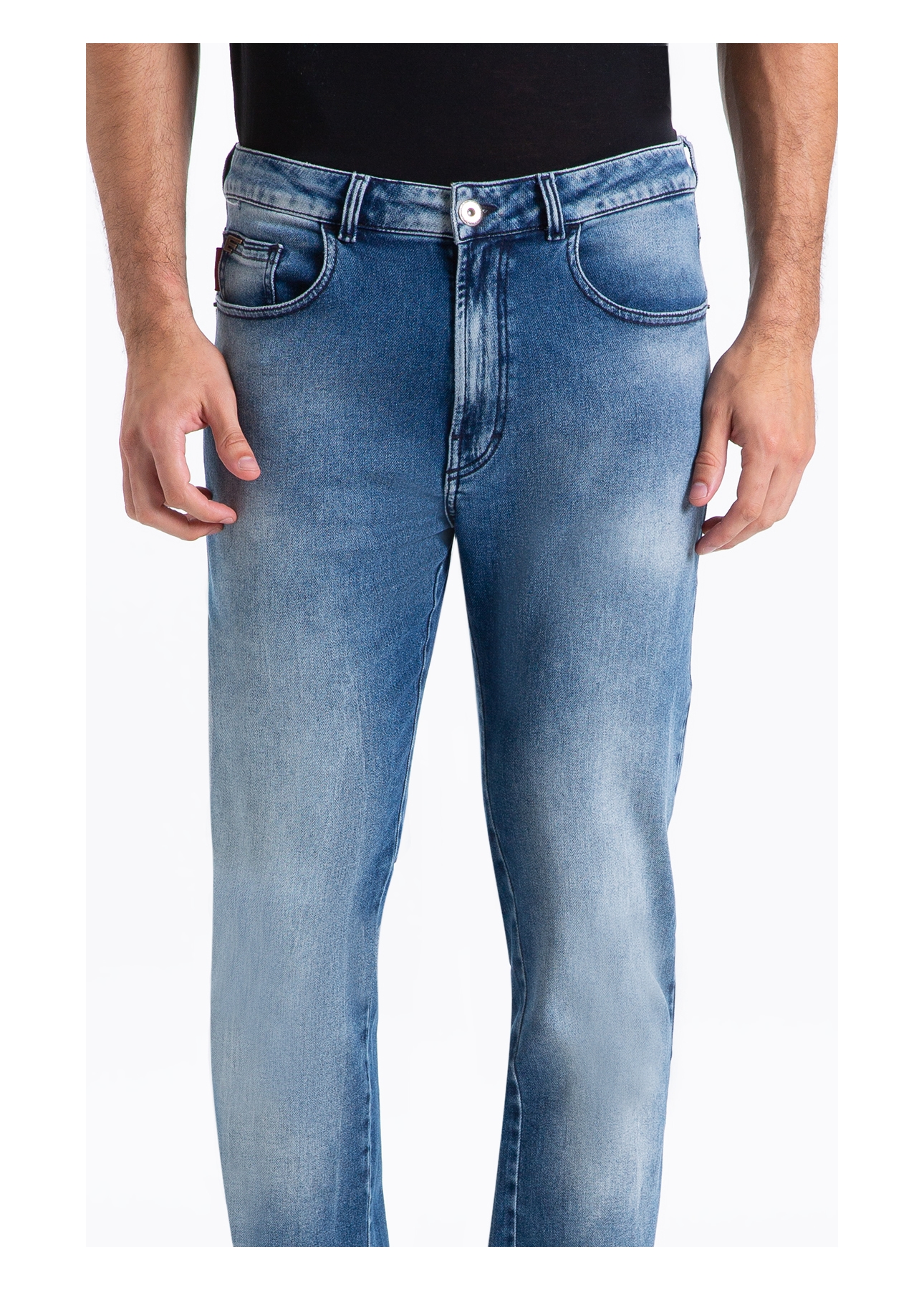 Calça Jeans Jogging Intense Blue (Classic) 5 Pockets Claro C/ Tie Dye