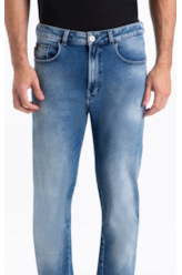 Calça Jeans Jogging Intense Blue (Classic) 5 Pockets Claro C/ Tie Dye
