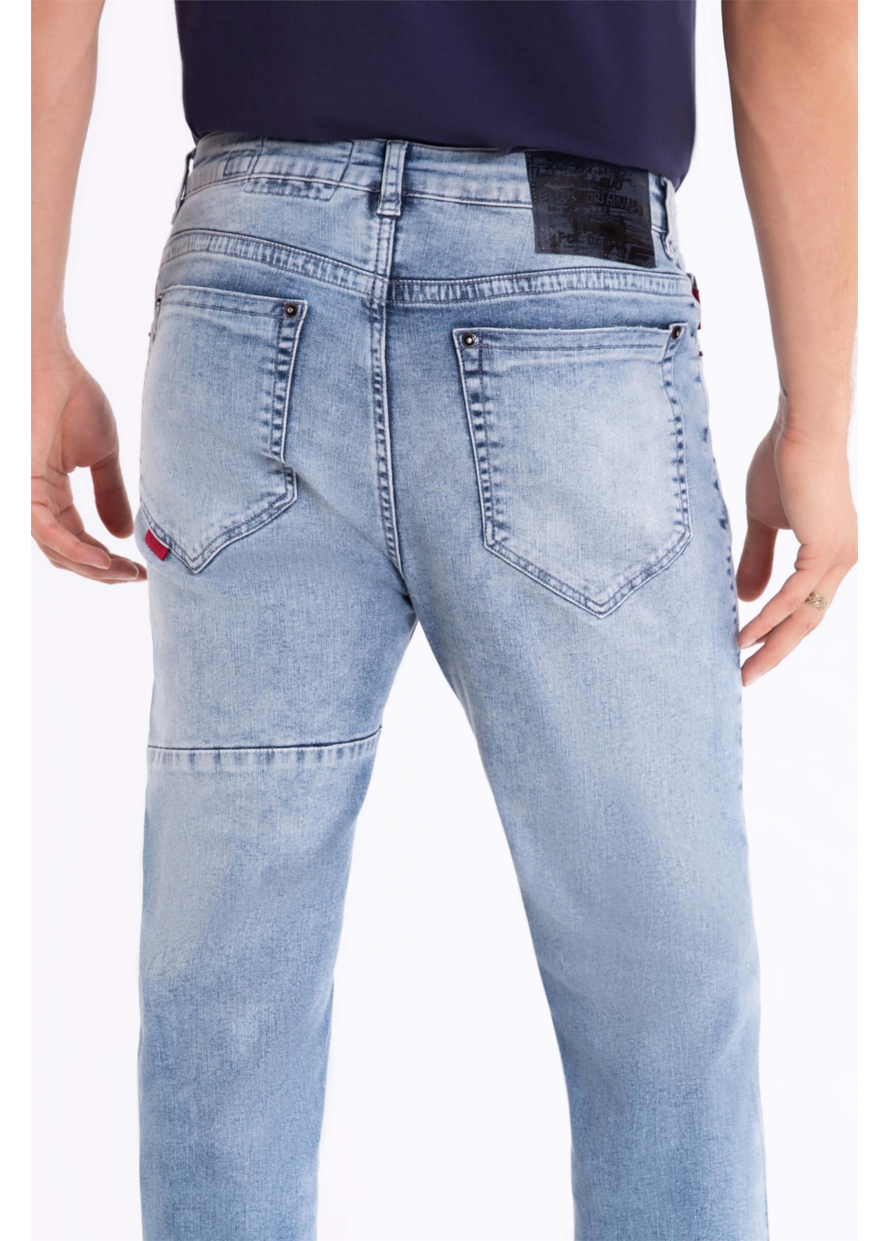 Calça Jeans Kyoto Slim Patch Lav.1803-Claro C/ Sky
