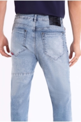 Calça Jeans Kyoto Slim Patch Lav.1803-Claro C/ Sky