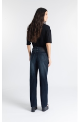 Calça Jeans Low Rise Reta Lav.Escuro C/ Used