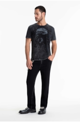 Calça Jeans New Black Elastic 1875-Lav.Black C/ Tie Dye
