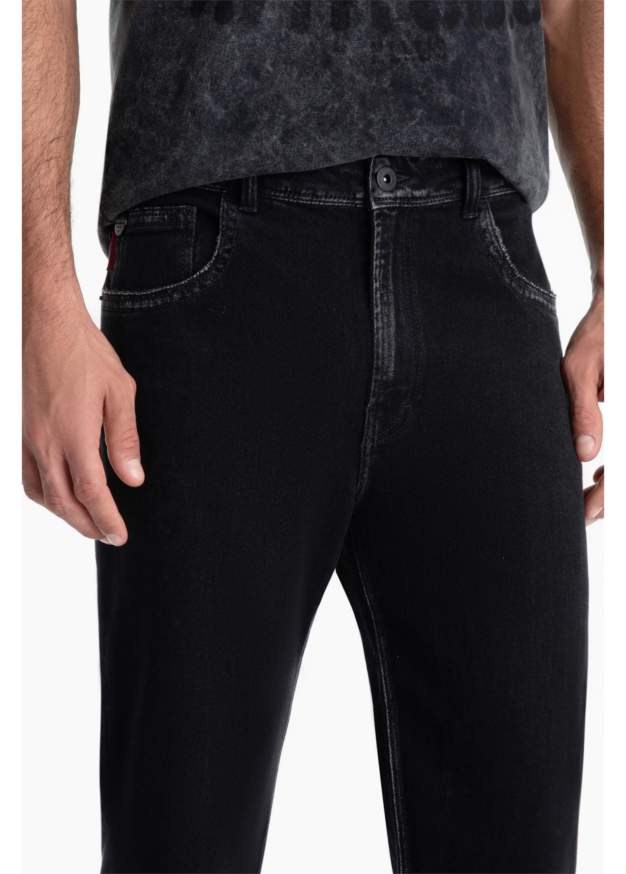 Calça Jeans New Black Elastic 1875-Lav.Black C/ Tie Dye