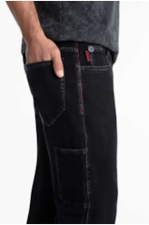 Calça Jeans New Black Elastic 1875-Lav.Black C/ Tie Dye