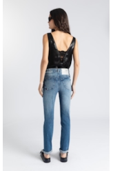 Calça Jeans New Blue Skinny Lav.Gisele Médio C/ Grampo