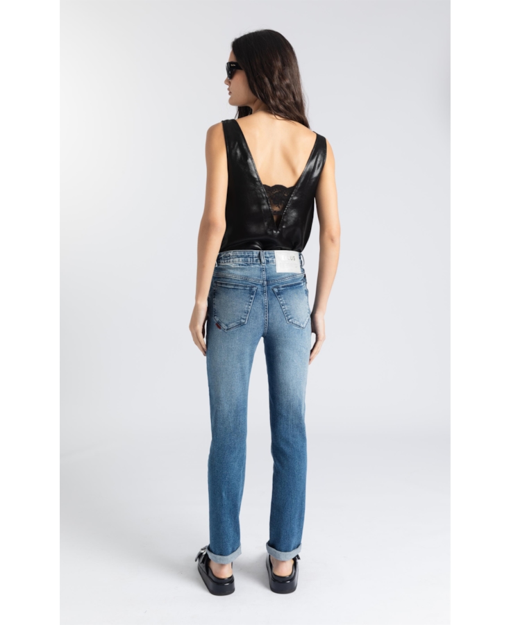 Calça Jeans New Blue Skinny Lav.Gisele Médio C/ Grampo