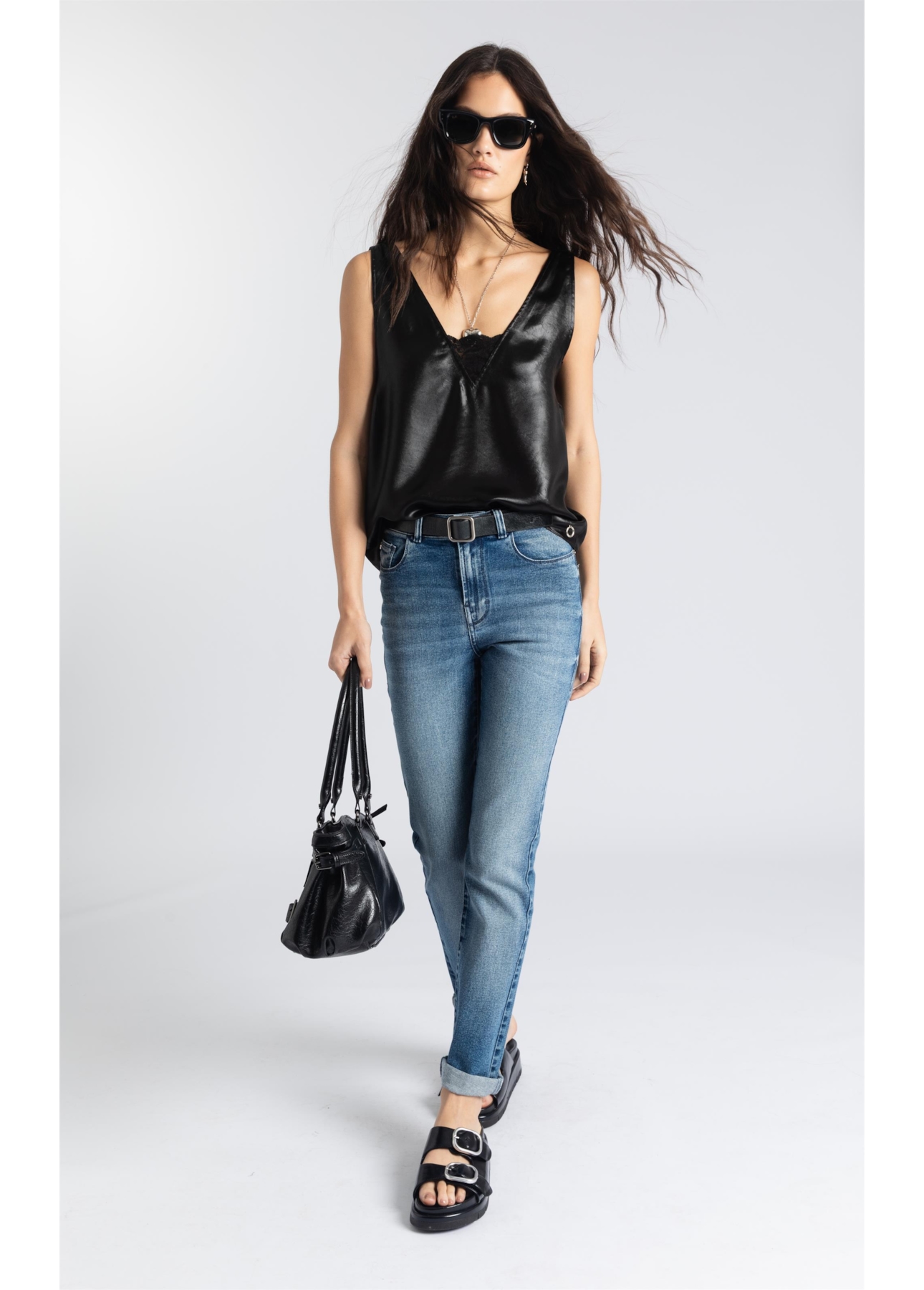Calça Jeans New Blue Skinny Lav.Gisele Médio C/ Grampo
