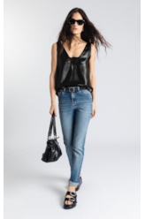 Calça Jeans New Blue Skinny Lav.Gisele Médio C/ Grampo