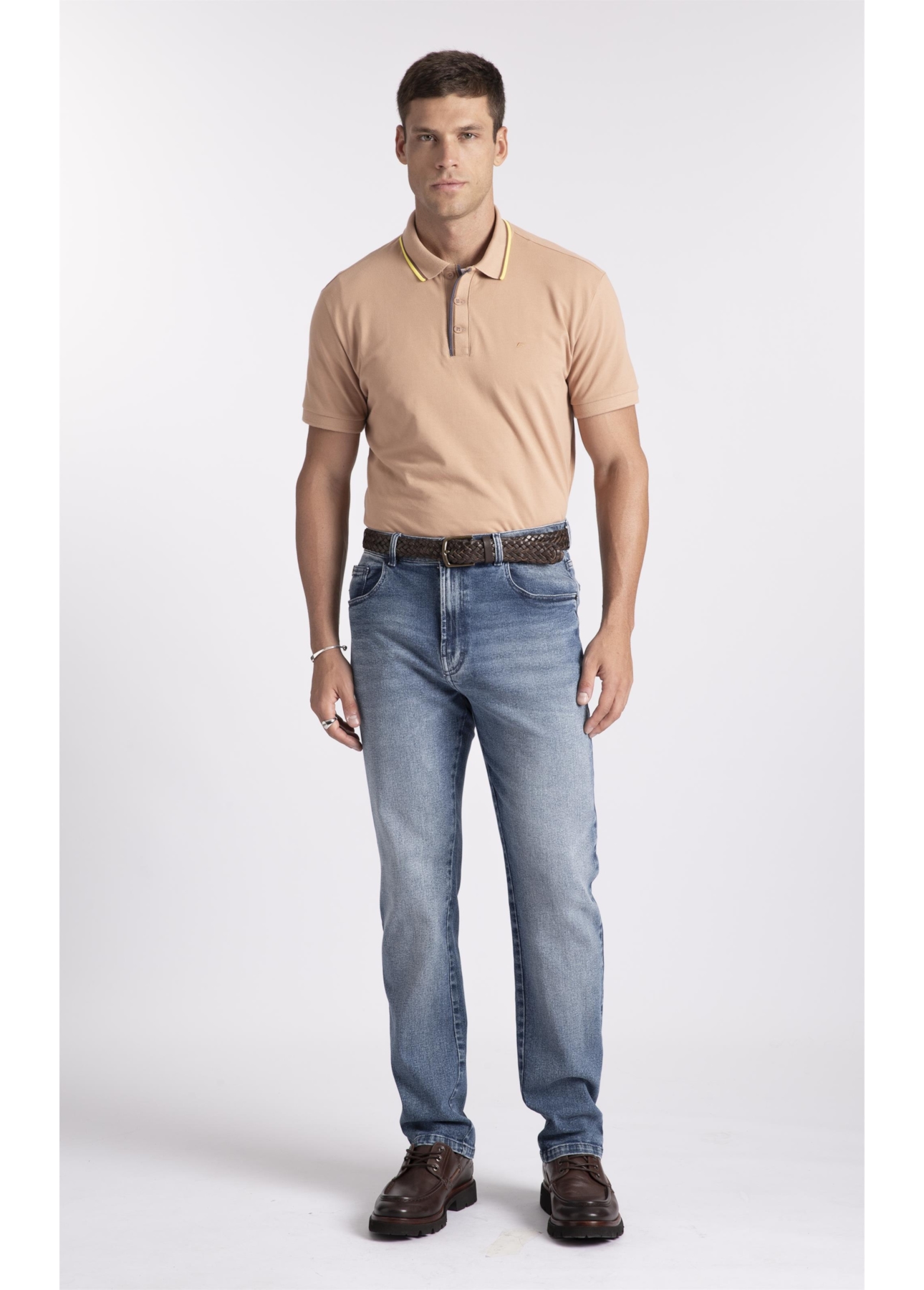 Calça Jeans New Blue Stretch Lav.Medio C/ Grampos