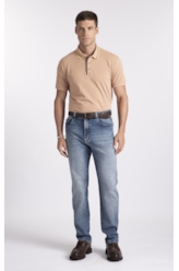 Calça Jeans New Blue Stretch Lav.Medio C/ Grampos