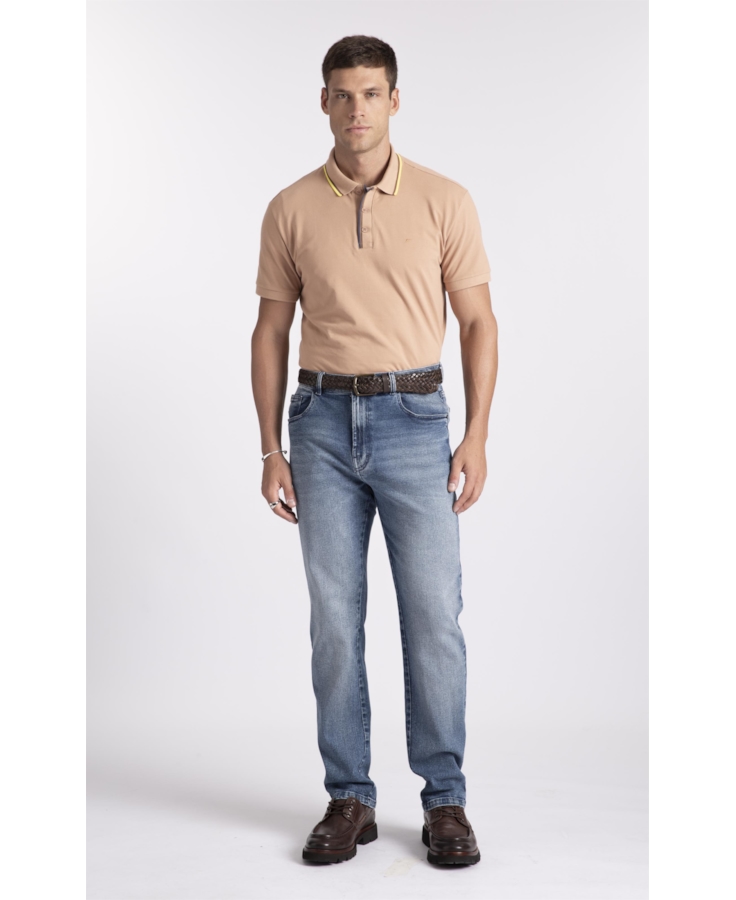 Calça Jeans New Blue Stretch Lav.Medio C/ Grampos