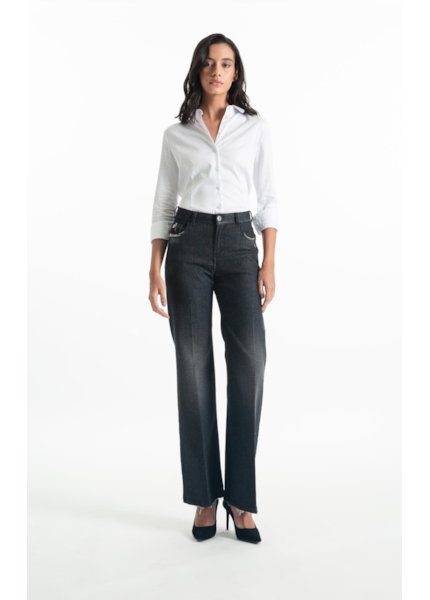 Calça Jeans Ocean Elastic Patheph 2083 - Lav. Black Com Resina