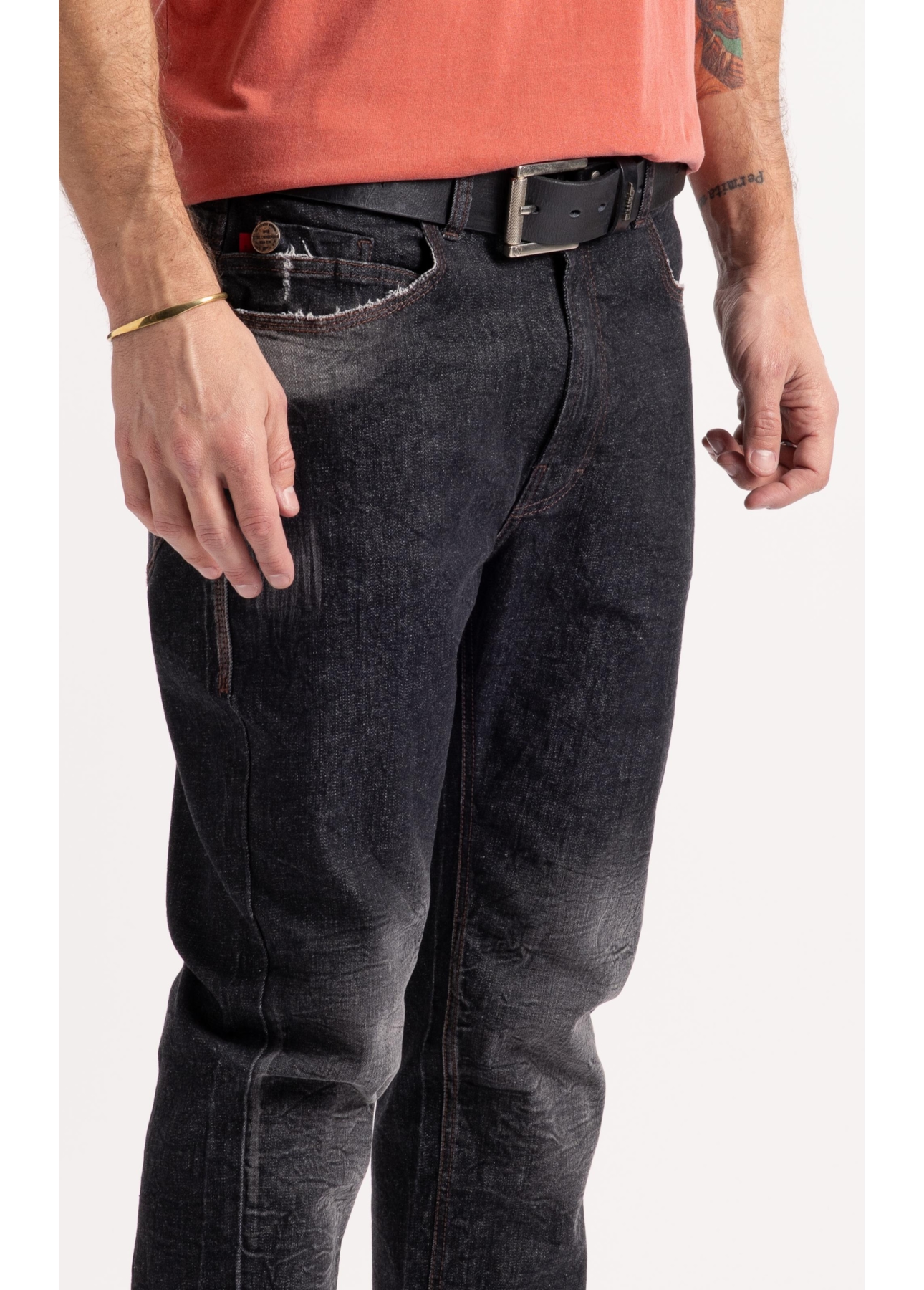 Calça Jeans Ocean Elastic (Slim) Et. Zetex Lav.Black Com Resina