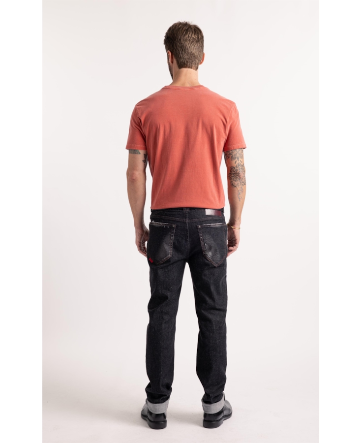 Calça Jeans Ocean Elastic (Slim) Et. Zetex Lav.Black Com Resina