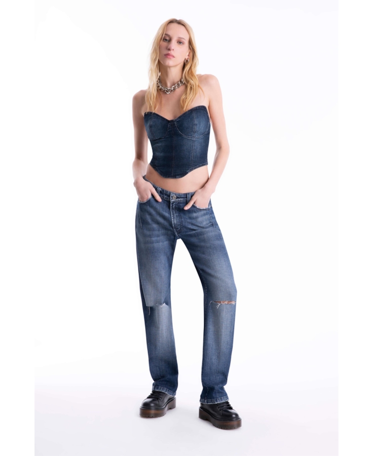 Calça Jeans Original Cross Low Rise 1902-Lav.Medio C/Navalhad