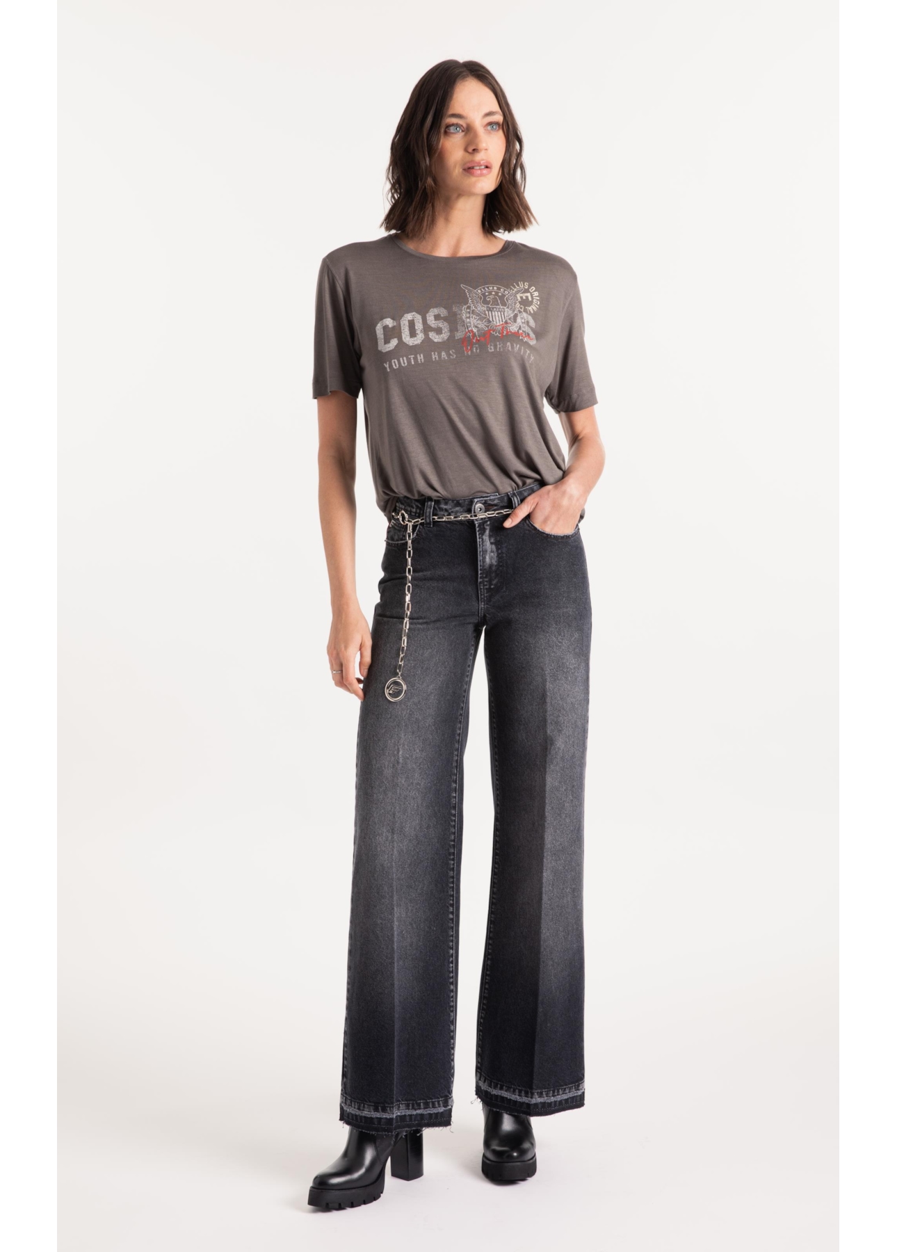 Calça Jeans Originals Black (Patte d Eph) Lav. Escuro Com Rebolo