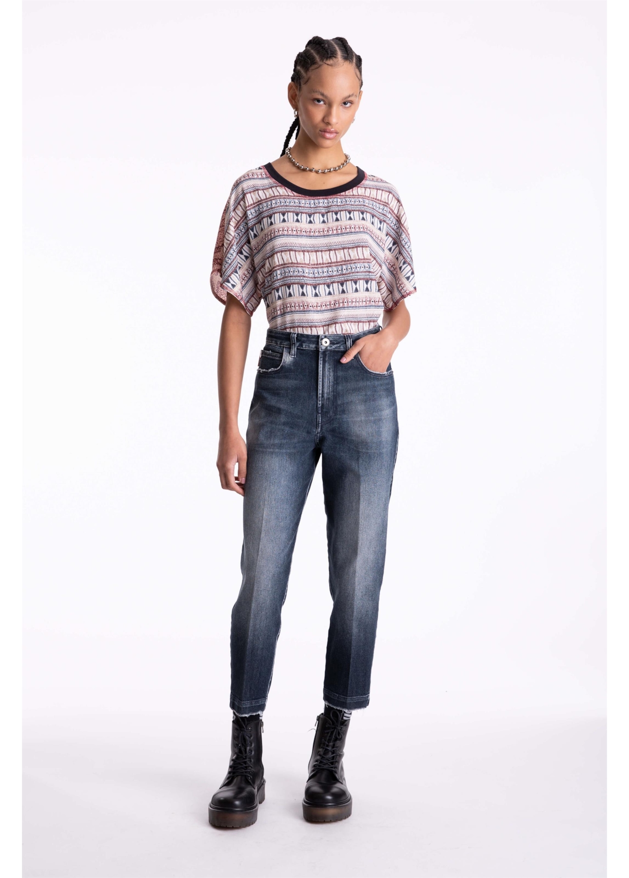 Calça Jeans Overcast Elastic Blue Baggy 1643-Lav.Escuro C/ Tank