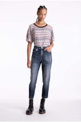 Calça Jeans Overcast Elastic Blue Baggy 1643-Lav.Escuro C/ Tank