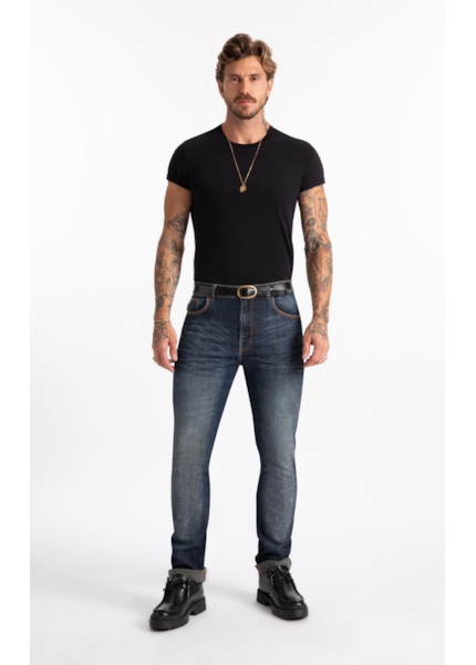 Calça Jeans Slim Filigrana Lav.Médio