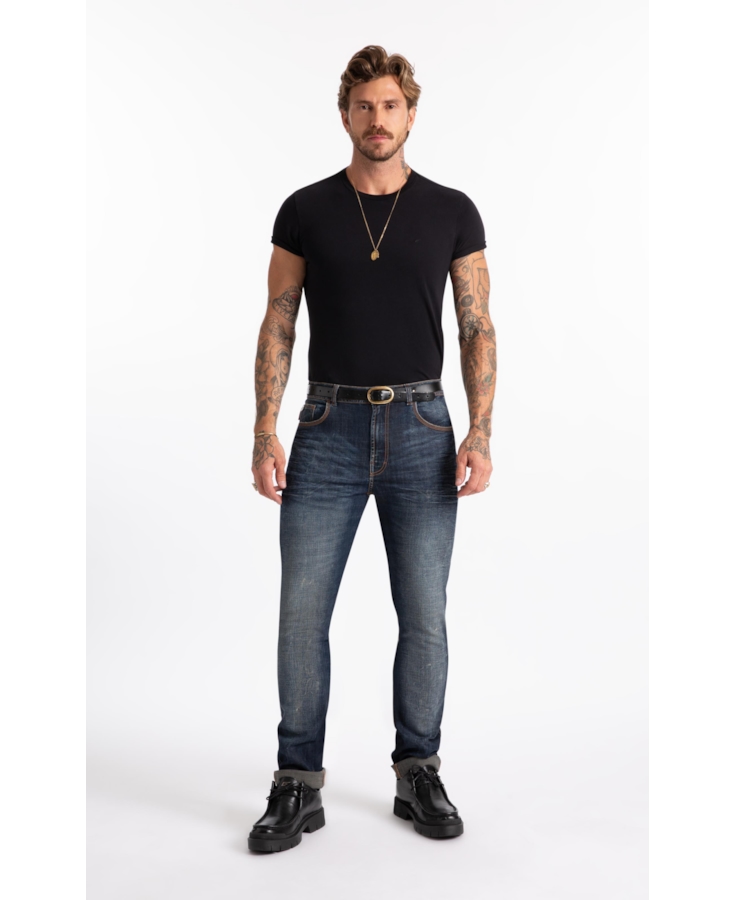 Calça Jeans Slim Filigrana Lav.Médio