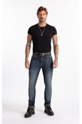 Calça Jeans Slim Filigrana Lav.Médio