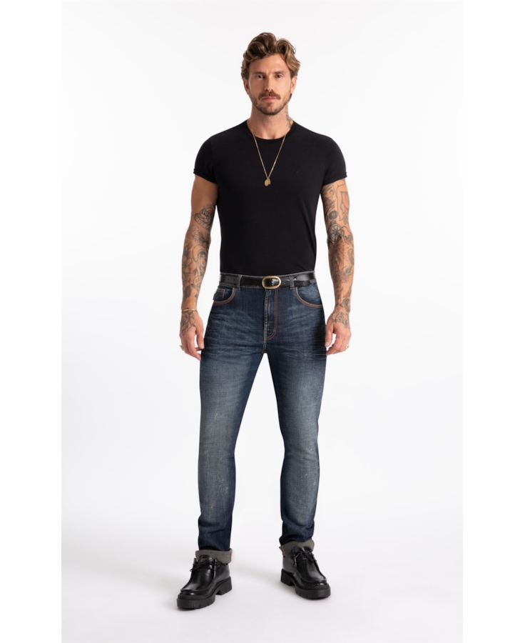 Calça Jeans Slim Filigrana Lav.Médio