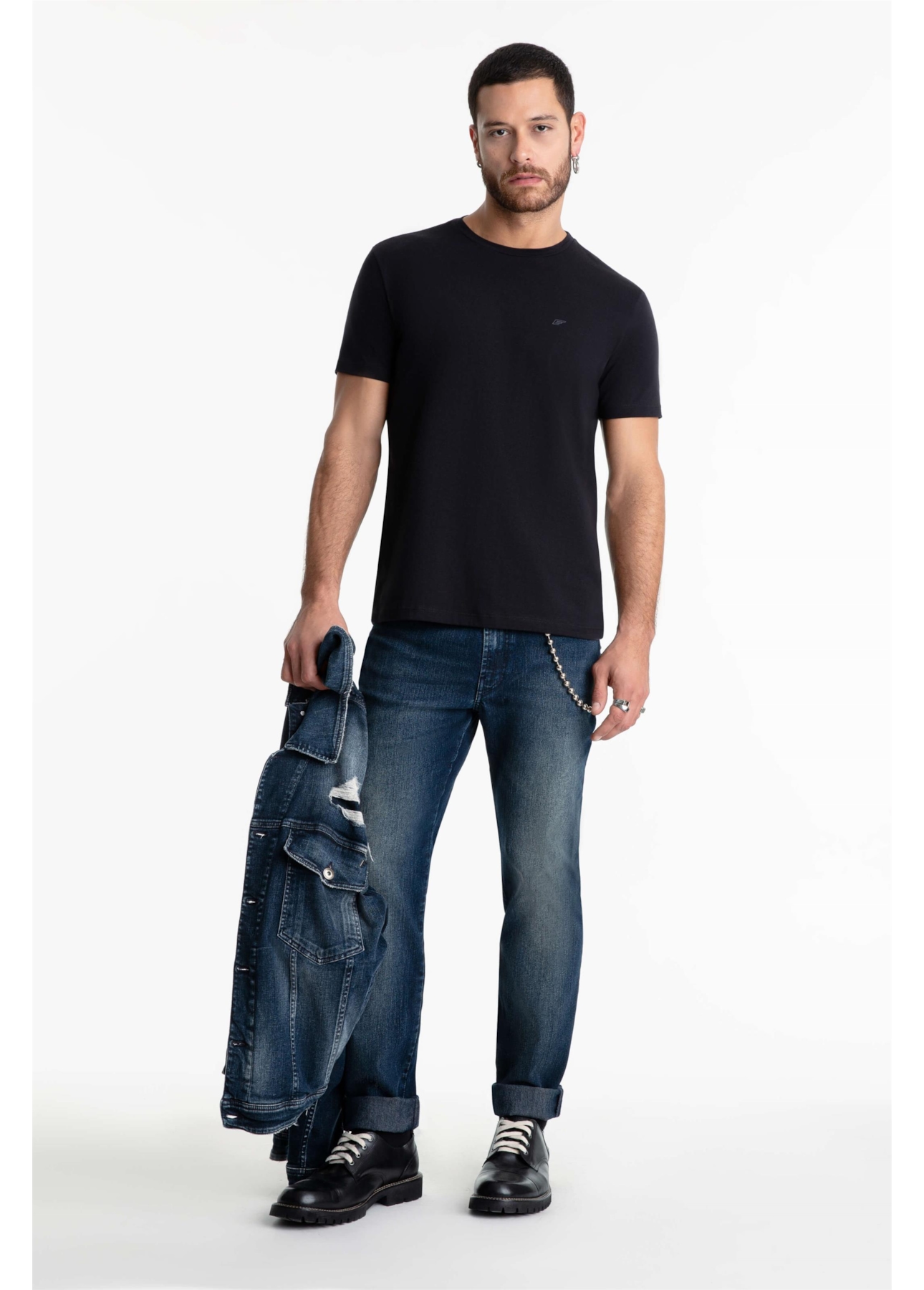 Calça Jeans Sprouting Slim 1850 Lav.Escuro C/Grampos