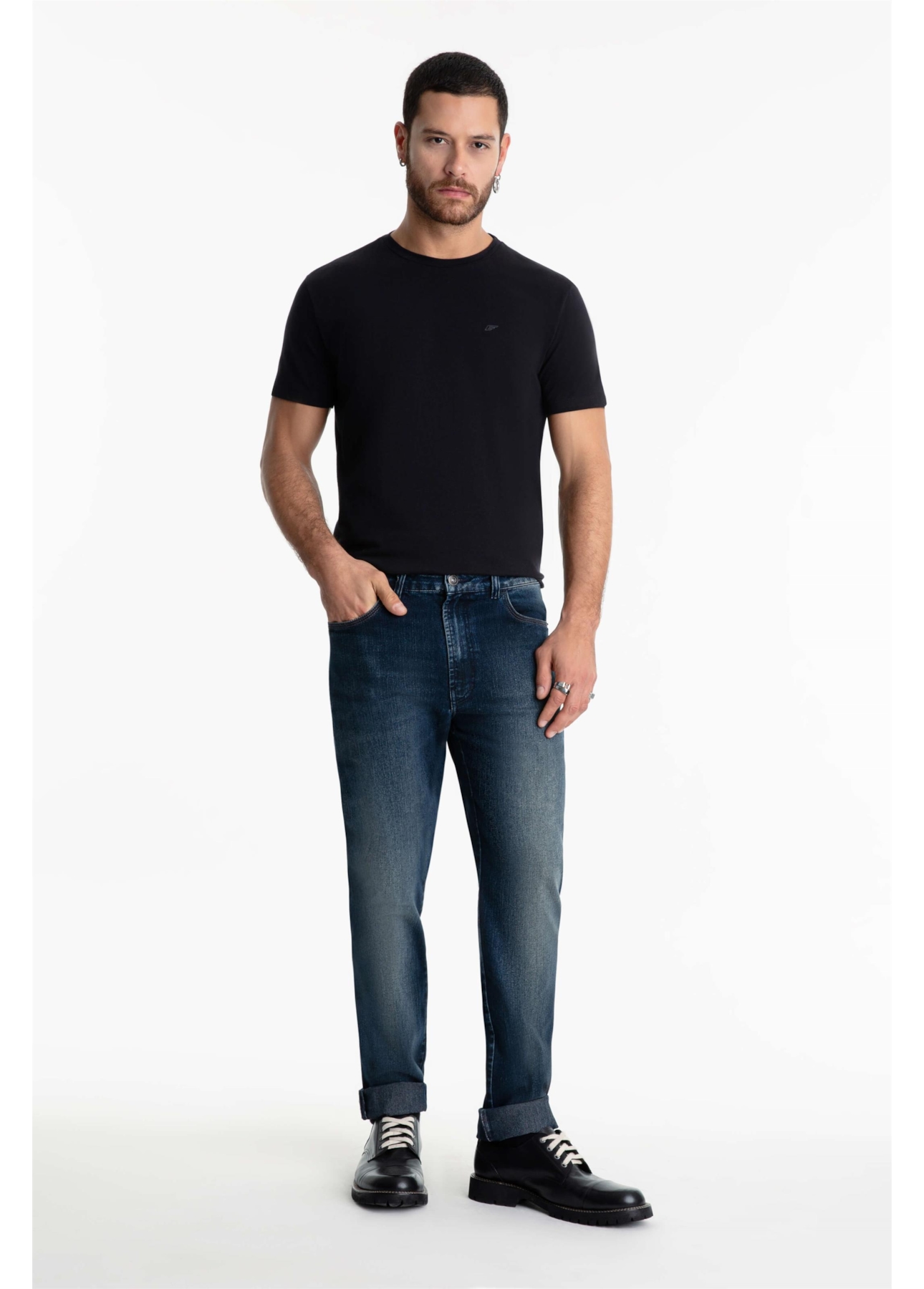 Calça Jeans Sprouting Slim 1850 Lav.Escuro C/Grampos