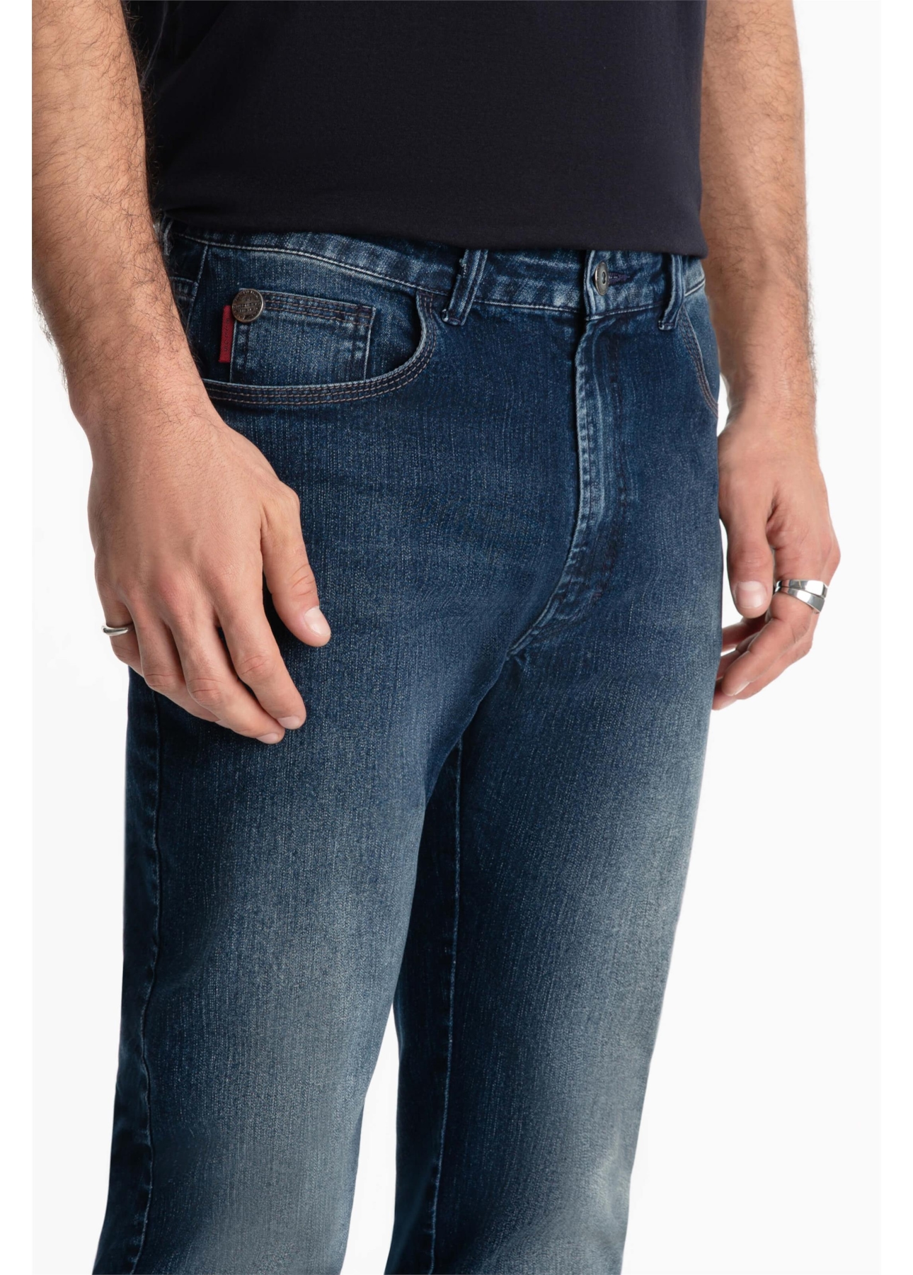 Calça Jeans Sprouting Slim 1850 Lav.Escuro C/Grampos