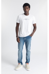 Calça Jeans Stretch Slim Lav.Medio C/ Grampos