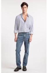 Calça Jeans Stretch Slim Lav. Medio C/ Grampos
