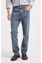 Calça Jeans Stretch Slim Lav. Medio C/ Grampos