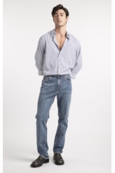 Calça Jeans Stretch Slim Lav. Medio C/ Grampos