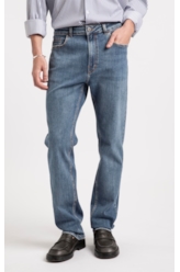 Calça Jeans Stretch Slim Lav. Medio C/ Grampos