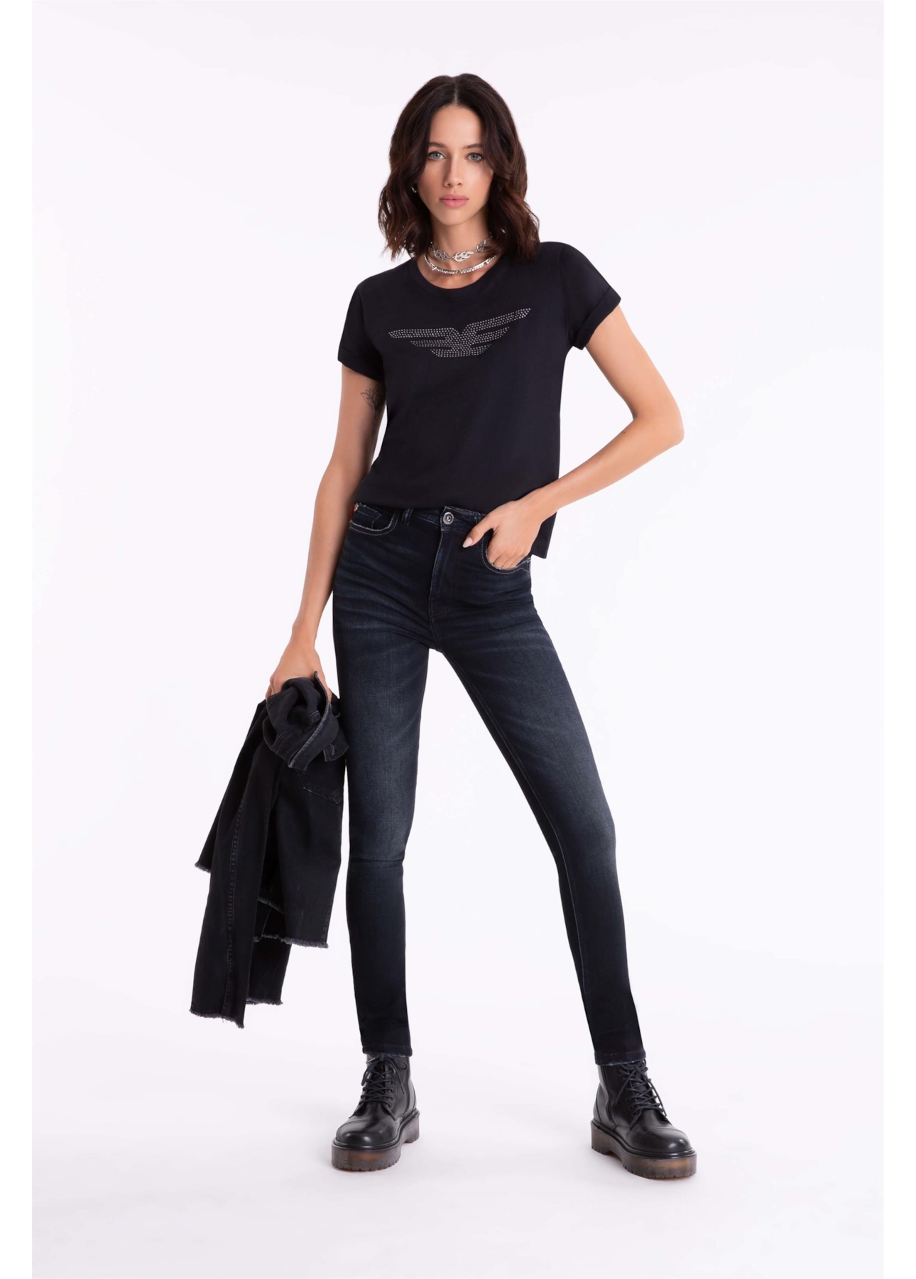 Calça Jeans Techno Hiper Skinny 1766 Lav.Escuro C/ Used