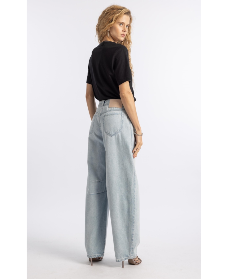 Calça Jeans Vintage Barrel Lav. Claro Total