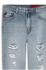 Calça Jeans Vintage Denim Gigi Destroyer 1460 Lav.Claro C/Puidos