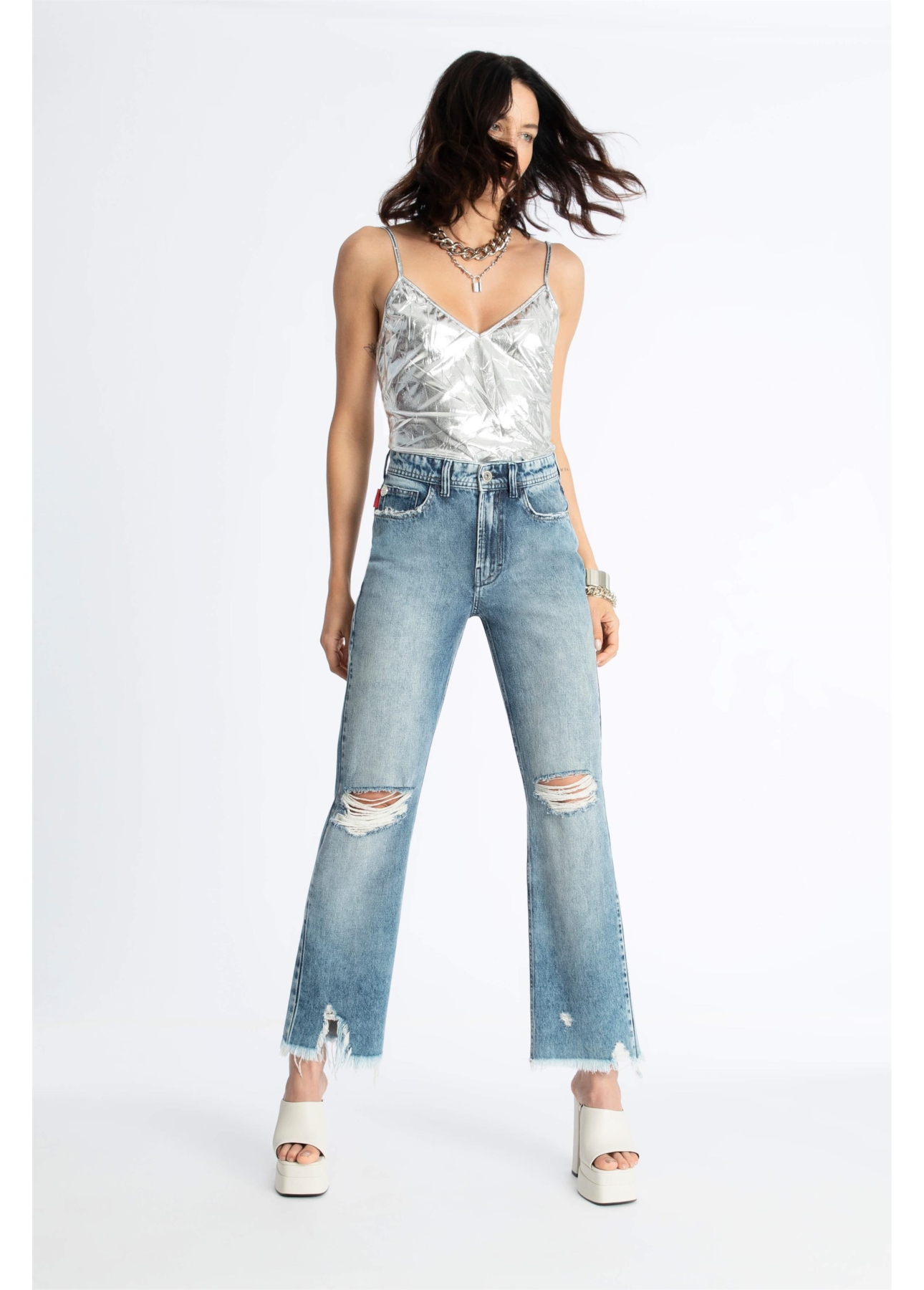 Calça Jeans Vintage Denim Ii 1834 Lav.Medio C/Sky+puid