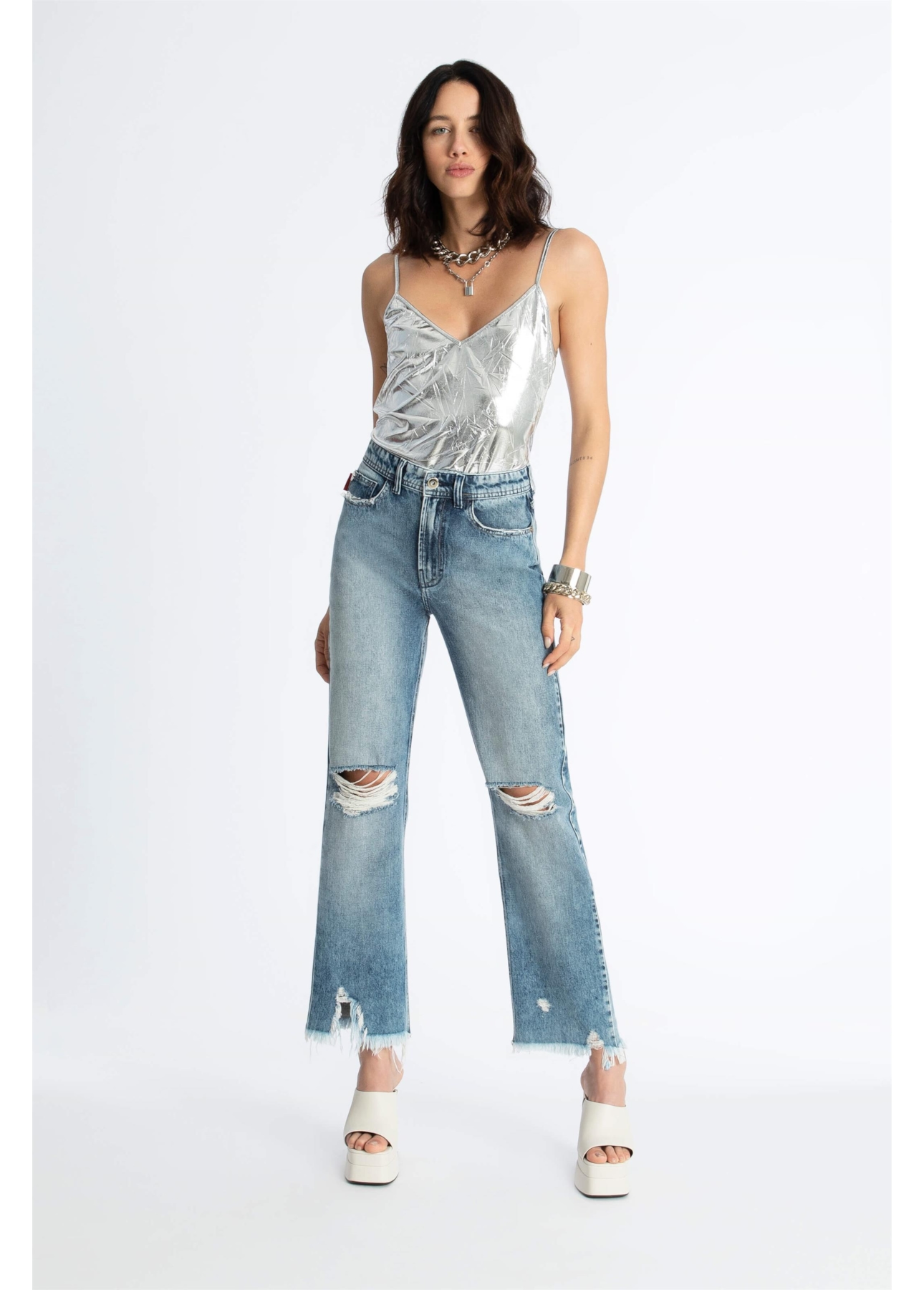 Calça Jeans Vintage Denim Ii 1834 Lav.Medio C/Sky+puid