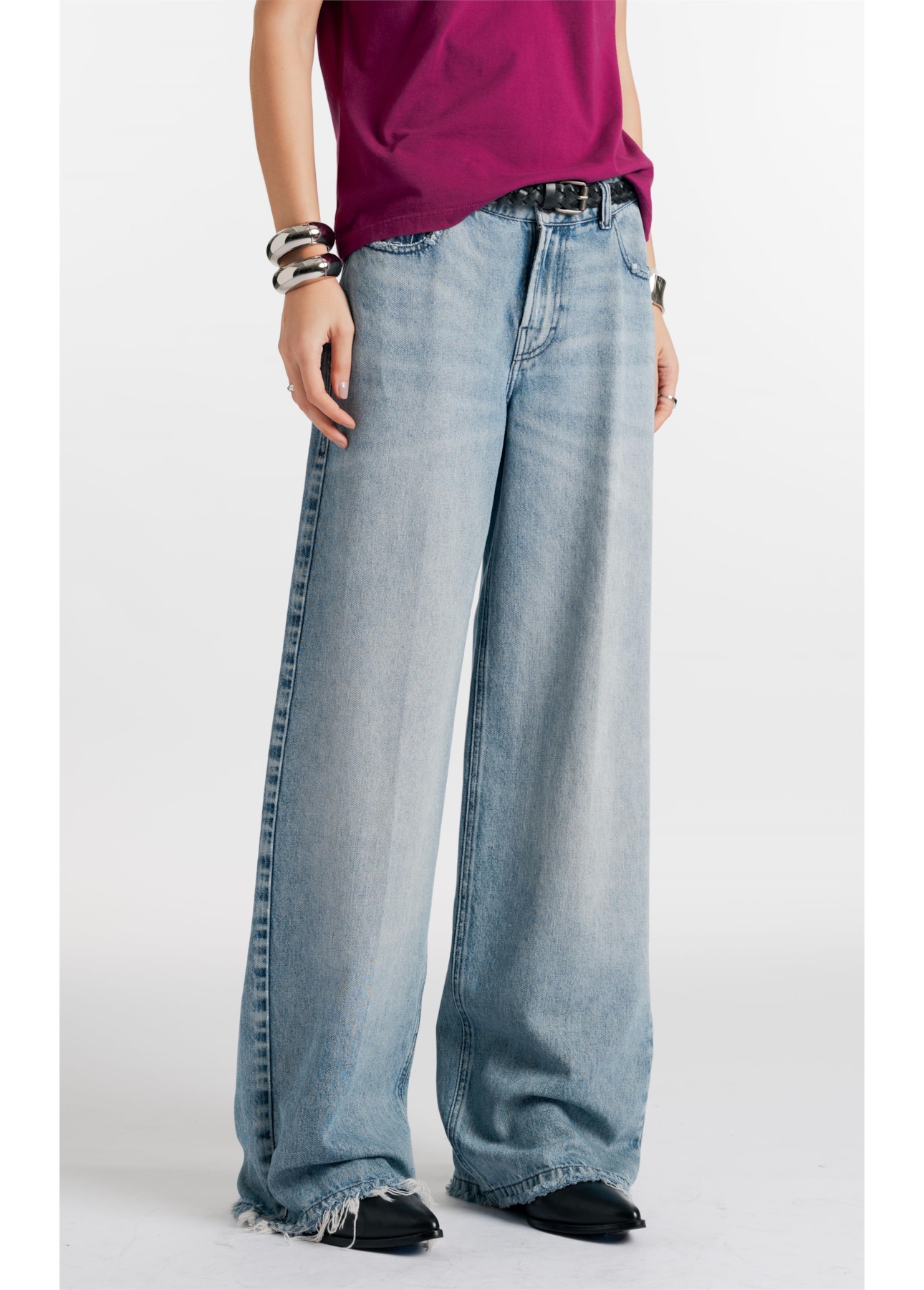 Calça Jeans Vintage Denim Wide Lav.Claro