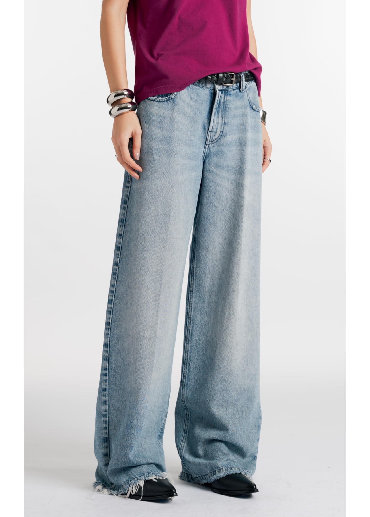Calça Jeans Vintage Denim Wide Lav.Claro